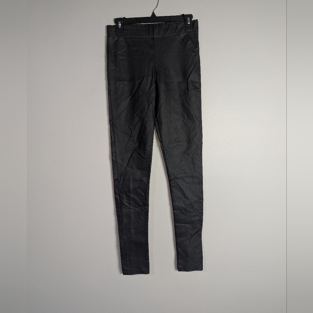 M Red Saks Fifth Avenue Black Faux Leather Leggings